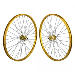 Wheelmasters 29” Double Wall 36H 3/8”X 100-110 14G Sealed Bearing Rim Set: Se Big Ripper (Gold) Nmsw 1
