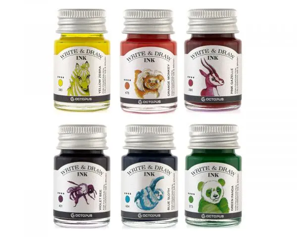 Octopus Fluids Schreib- Und Zeichentusche Write & Draw Set 6 Farben Ltd. Edt. 1