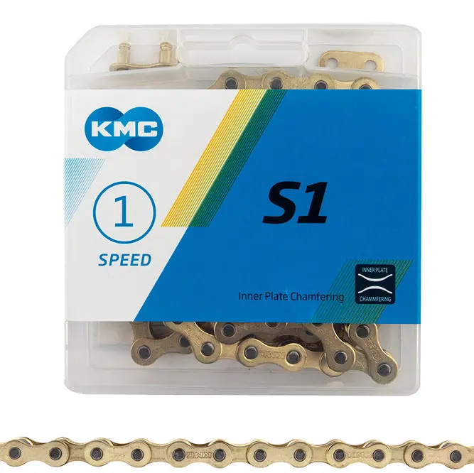 Kmc S1 Chain Single Speed 1/8'' 112L: Gold 1