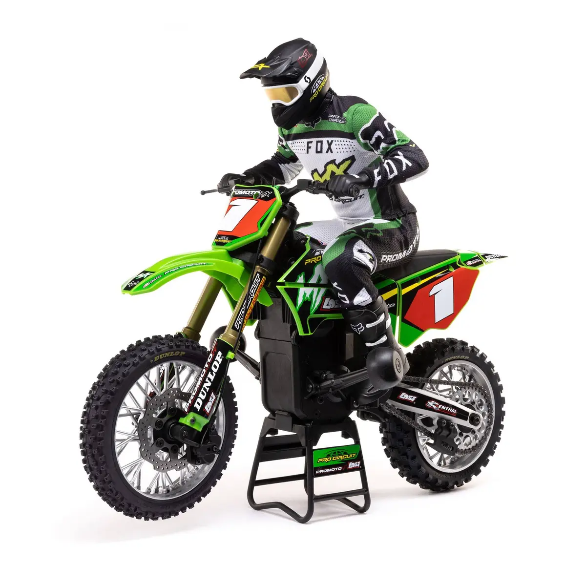 Losi Promoto Mx 1/4 Motorcycle Pro Circuit Rtr (Green) 1