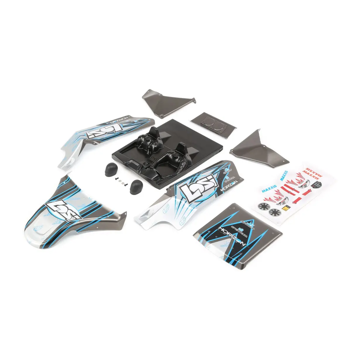 Losi Dbxl-E Screened Bodyset Complete (Grey) 1