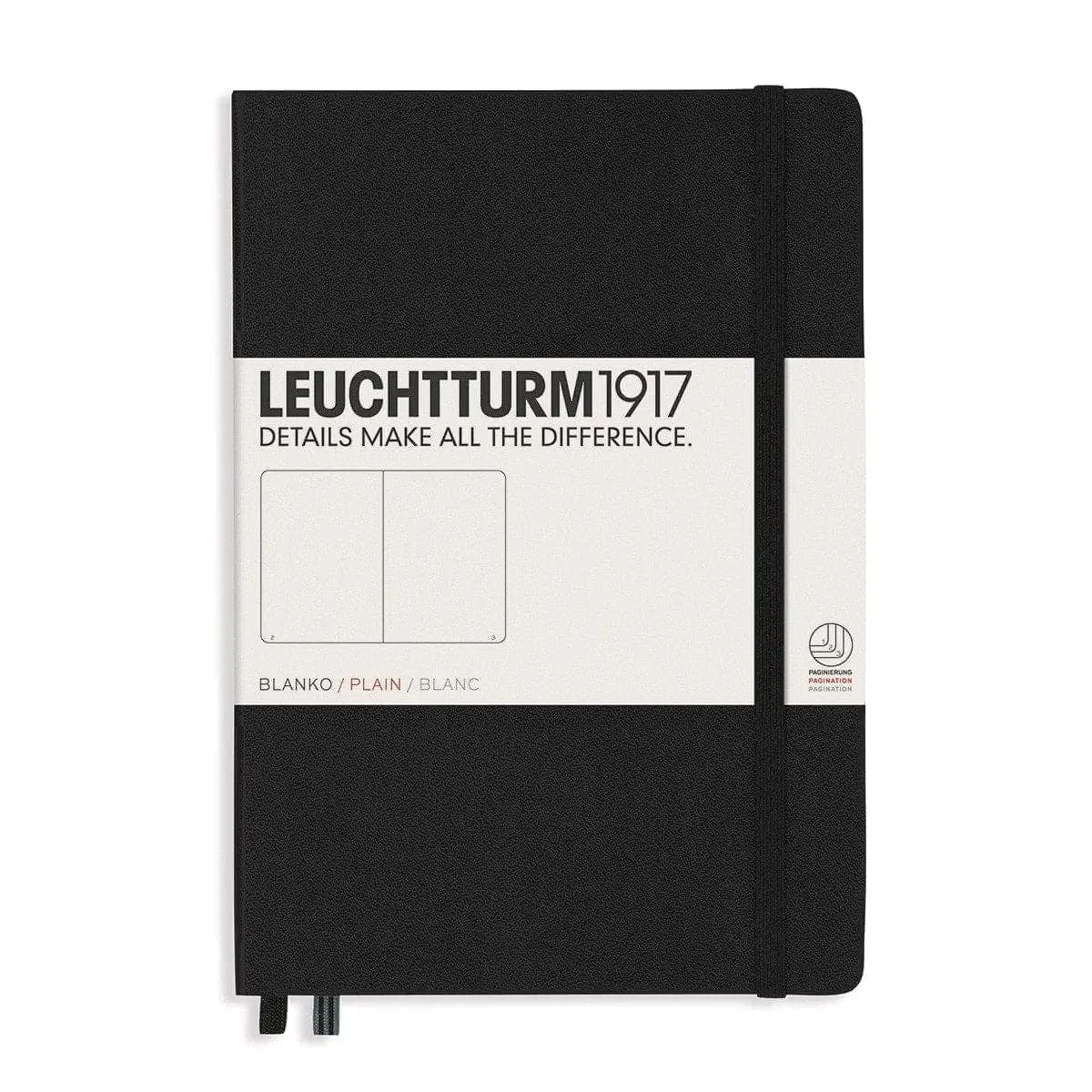 Leuchtturm 1917, Notizbuch, A5 Blanko Hardcover, Schwarz 1