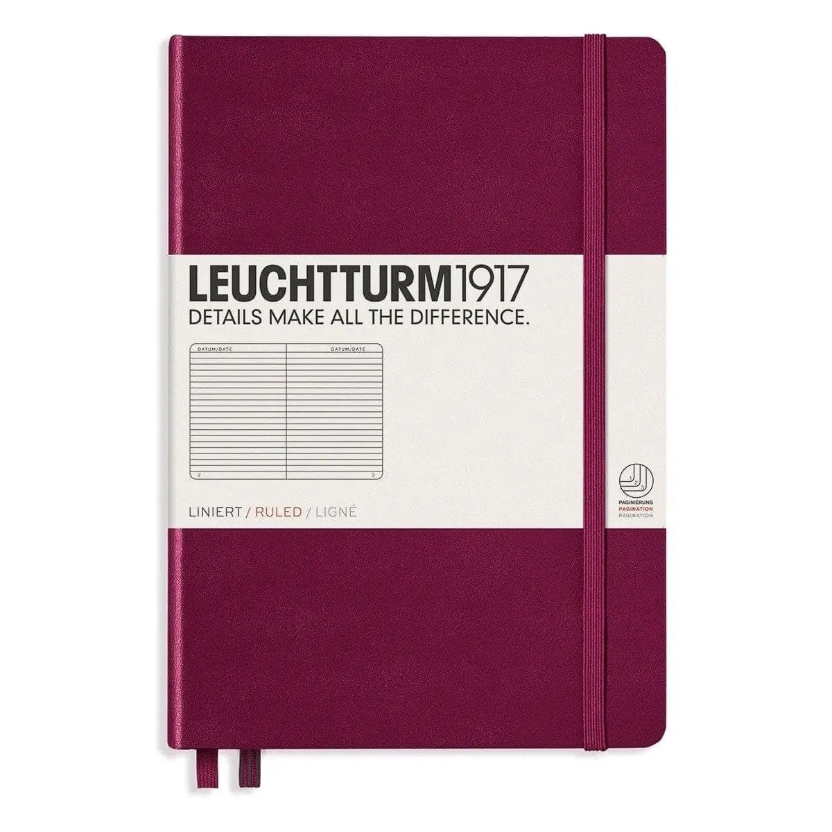 Leuchtturm 1917, Notizbuch, A5 Liniert Hardcover, Port Red 1