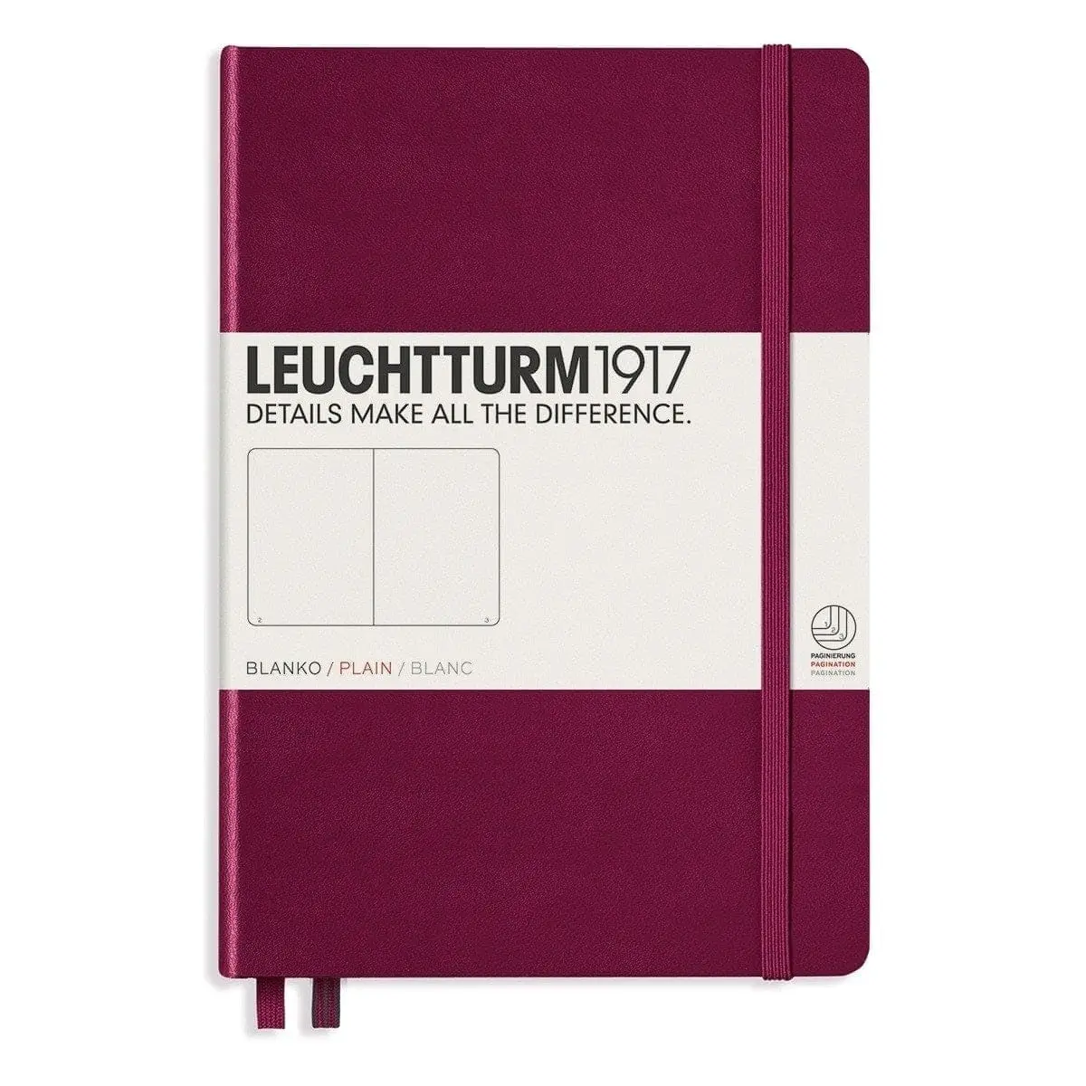 Leuchtturm 1917, Notizbuch, A5 Blanko Hardcover, Port Red 1