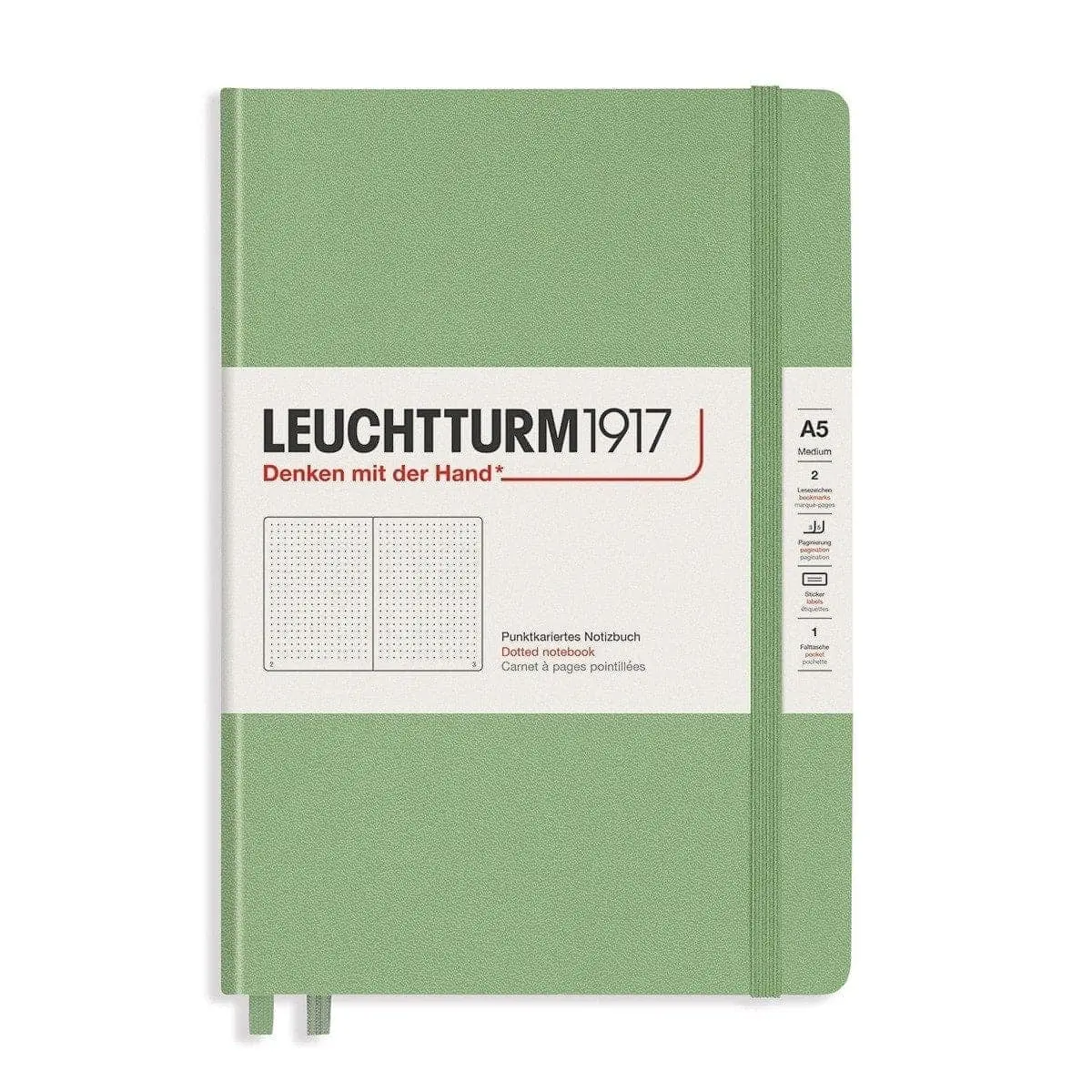Leuchtturm 1917, Notizbuch, A5 Dotted Hardcover, Salbei 1