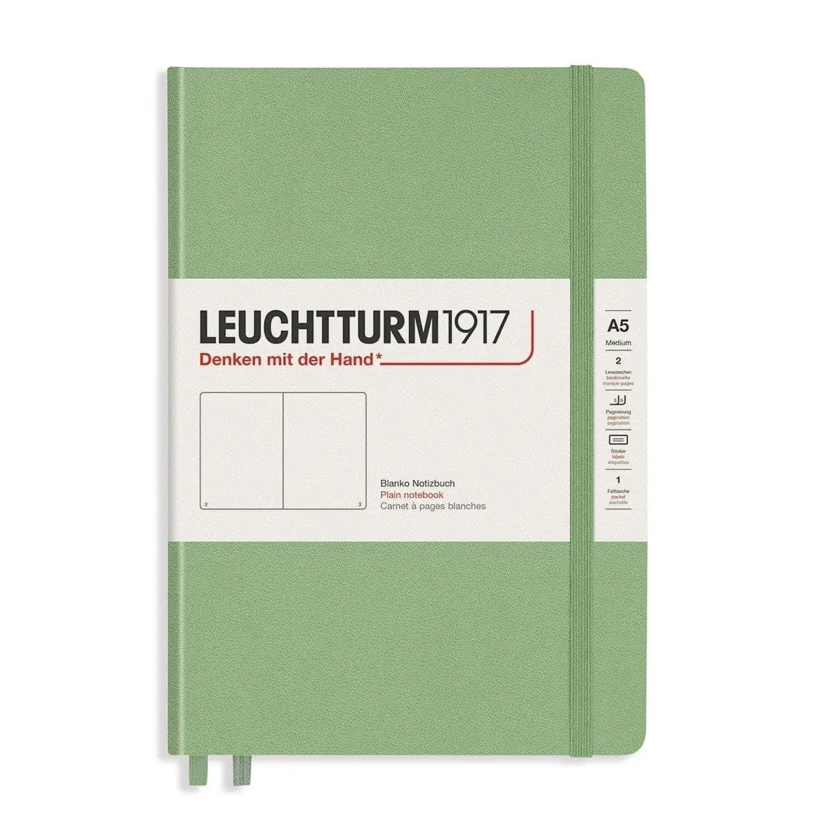 Leuchtturm 1917, Notizbuch, A5 Blanko Hardcover, Salbei 1