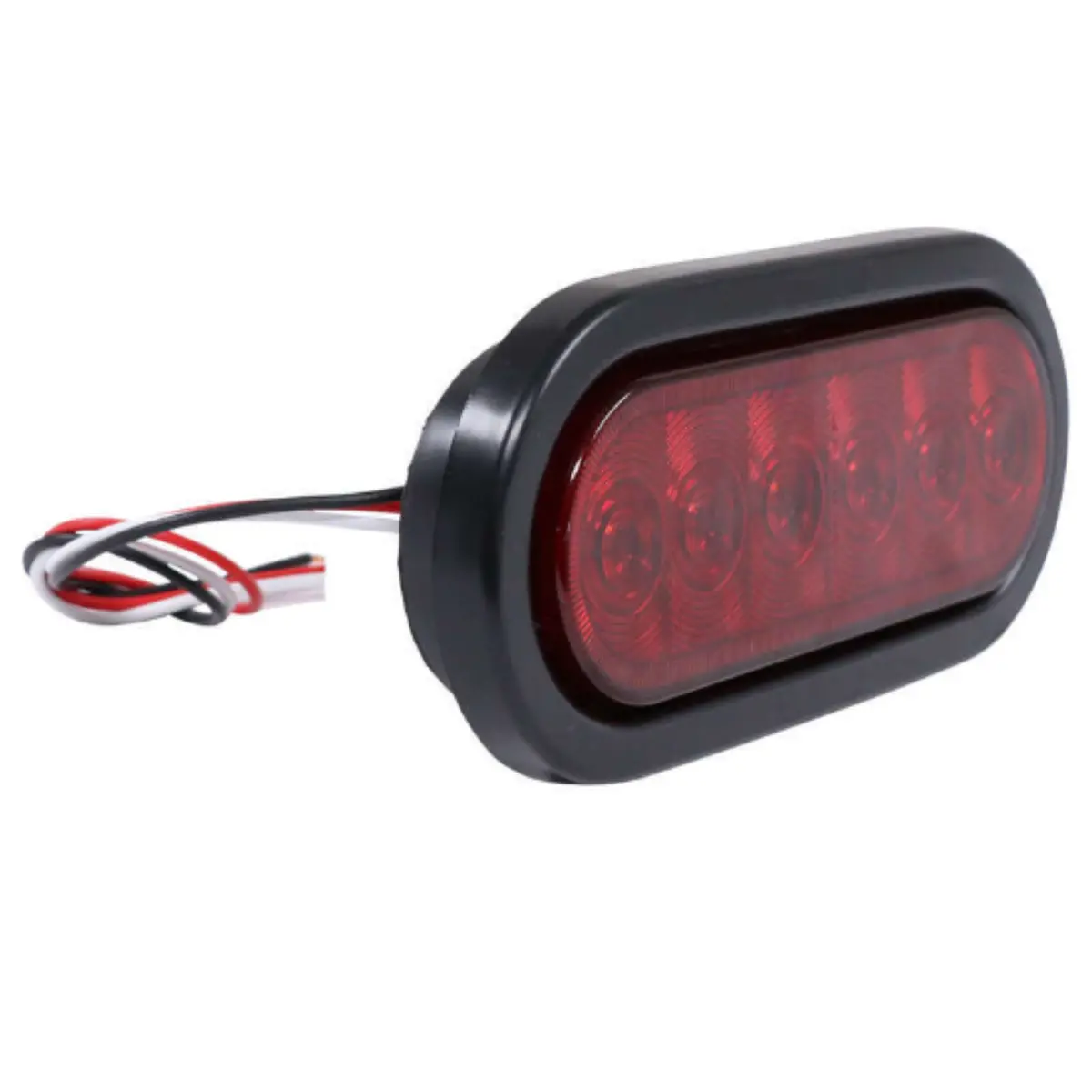 6" Oval Led Trailer Tail Light W/ Grommet - Stop, Turn, Tail 1