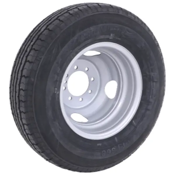 16" 10 Ply Radial Trailer Wheel & Tire - St 235/80R16 8-6.5" Lug (Silver Steel Dual) 1