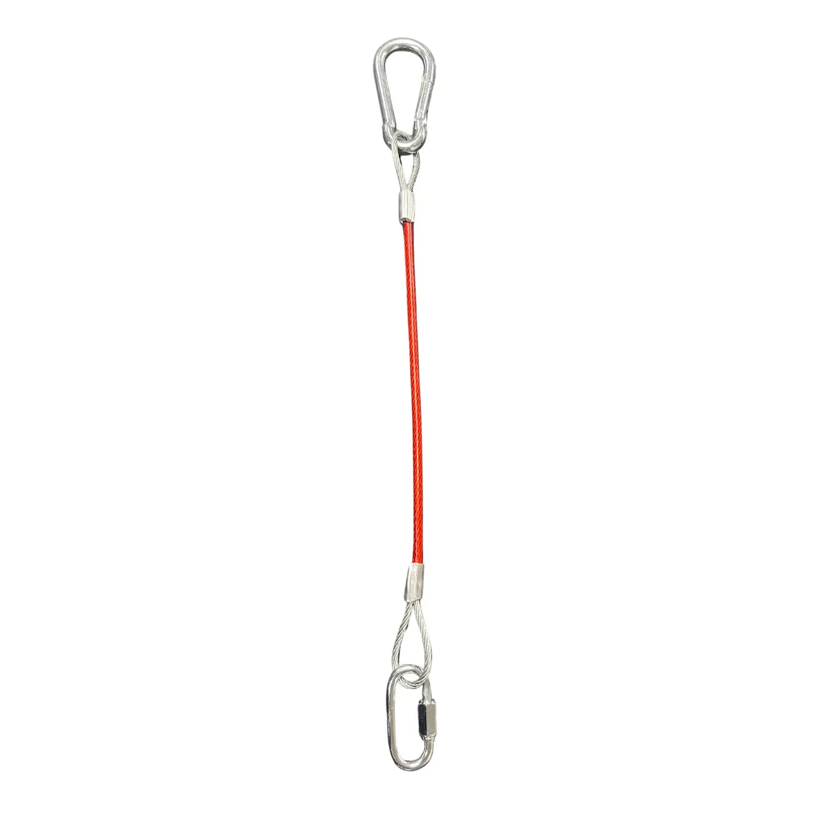Dump Trailer Rear Door Hold Back Cable - Red W/ Clips - 12" Length 1