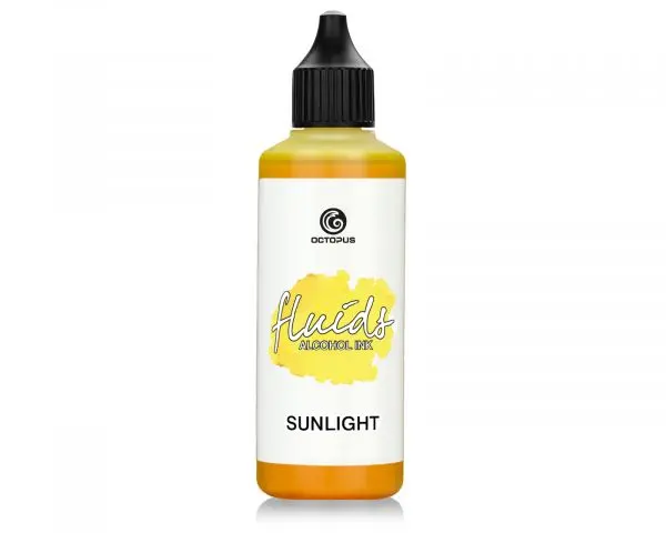 Octopus Fluids Alkoholtinte Octopus Fluids Alcohol Inks Basic Sunlight Gelb, 100 Ml 1