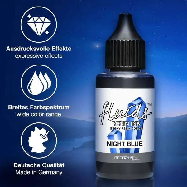 Octopus Fluids Resin Ink Night Blue Transparentes Blau Alkoholbasierte Farbtinte 2
