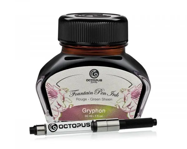 Octopus Fluids Füllhaltertinte Sheen Ink Kollektion Gryphon Braun Mit Konverter 30 Ml 1