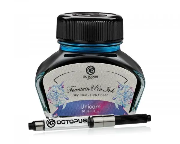 Octopus Fluids Füllhaltertinte Sheen Ink Kollektion Unicorn Blau Ltd. Edt. 30 Ml 1