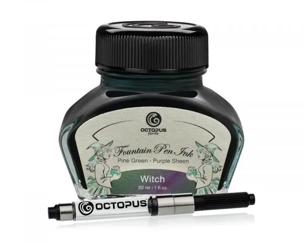 Octopus Fluids Füllhaltertinte Sheen Ink Kollektion Witch Grün Mit Violettem Metallic-Sheen Ltd. Edt. 30 Ml 1
