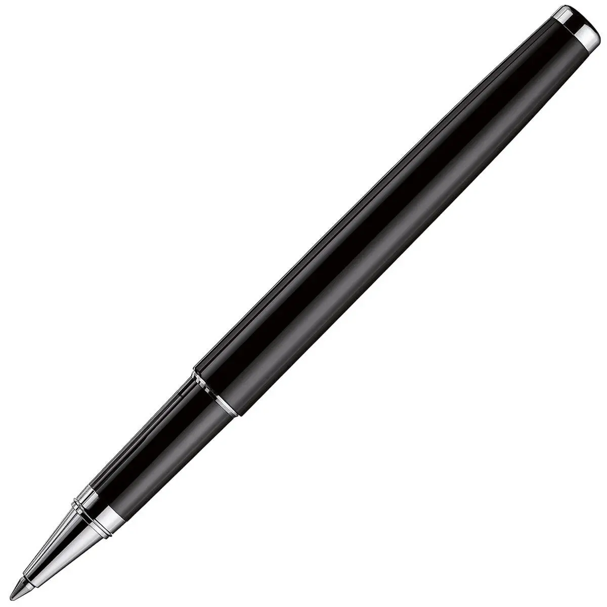 Otto Hutt, Tintenroller Design 01, Streifenguilloche, Platiniert, Schwarz 1