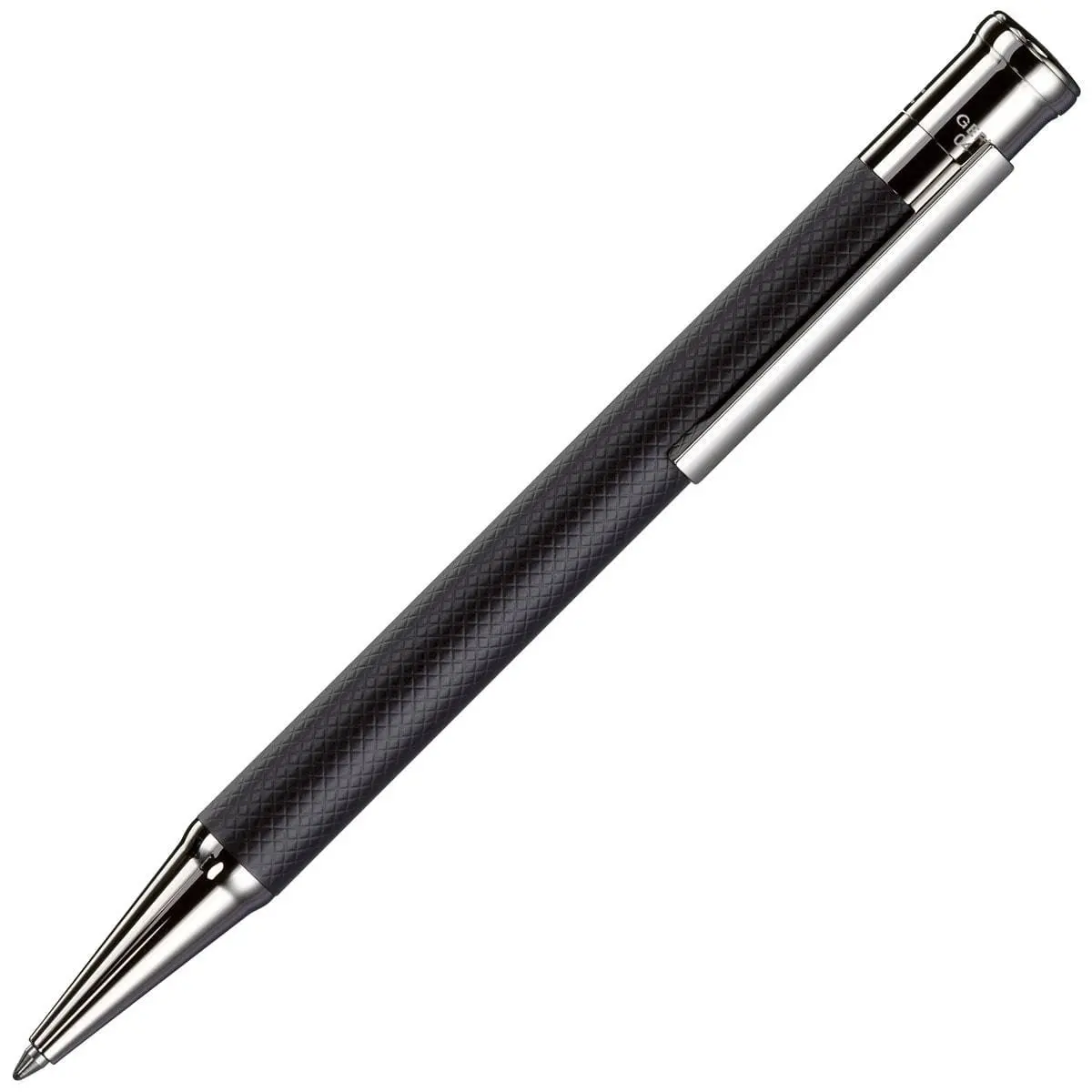 Otto Hutt, Kugelschreiber Design 04, Karo Matt, Platiniert, Schwarz 1