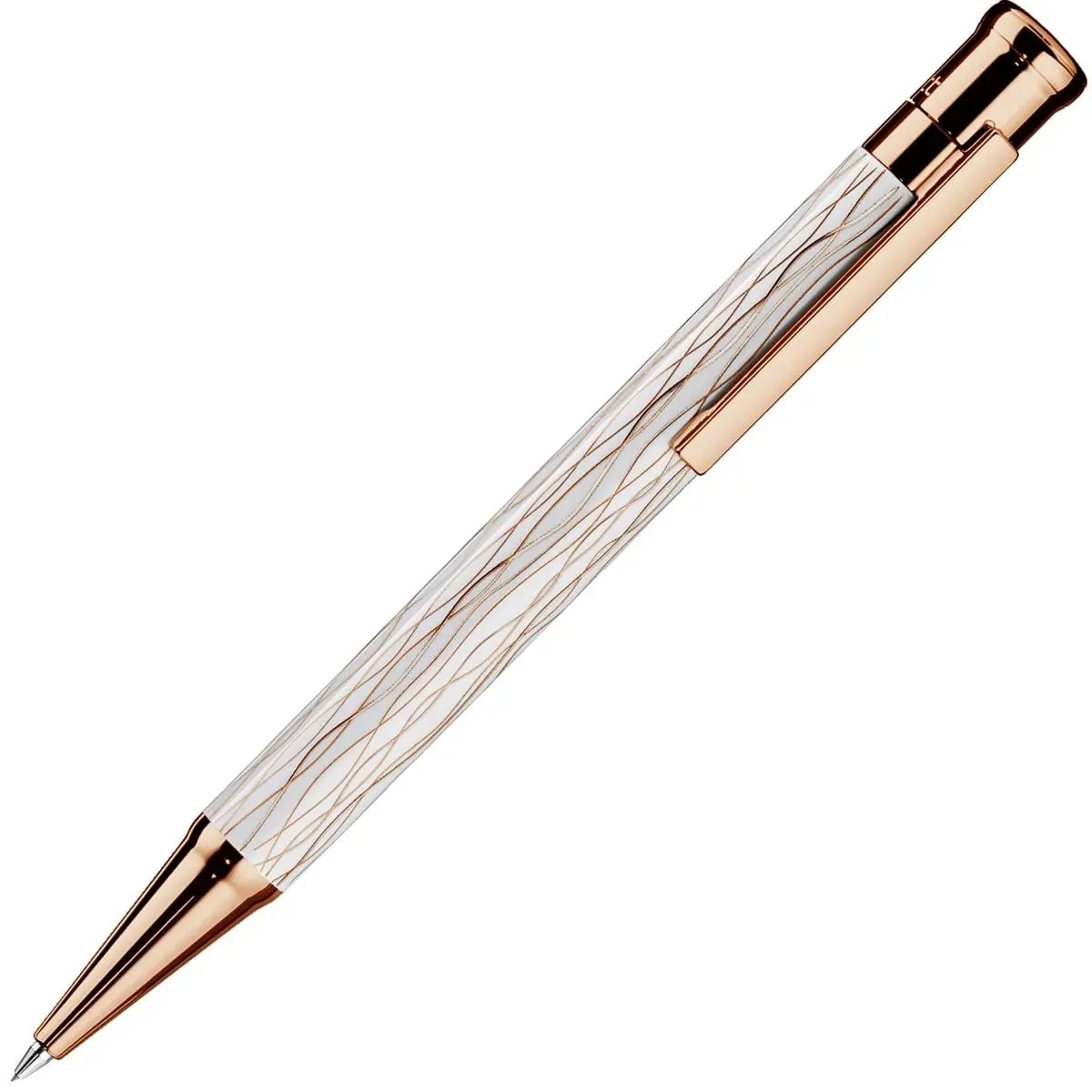 Otto Hutt, Bleistift Design 04, Welle, Rosévergoldet, Weiß 1