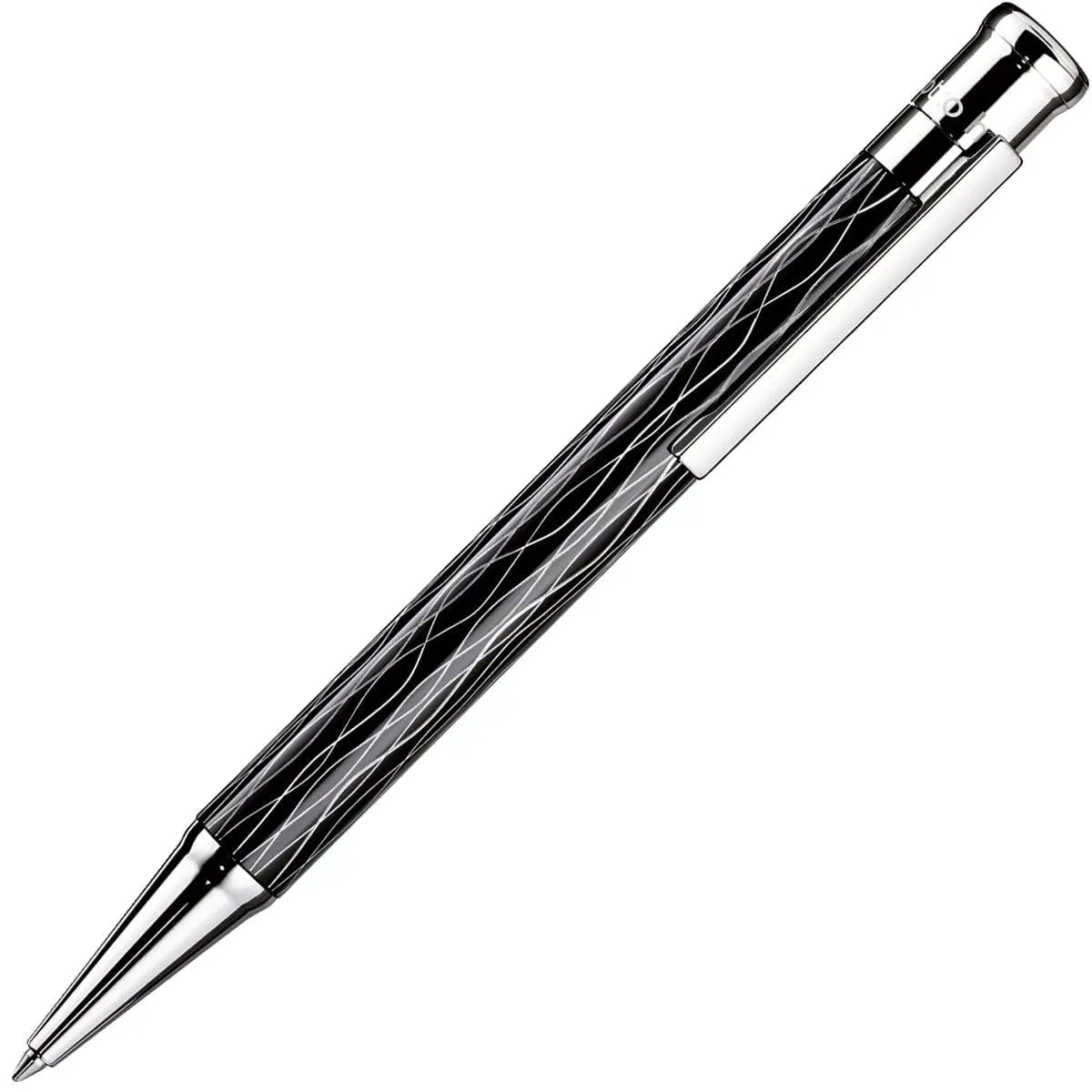 Otto Hutt, Kugelschreiber Design 04, Welle, Platiniert, Schwarz 1
