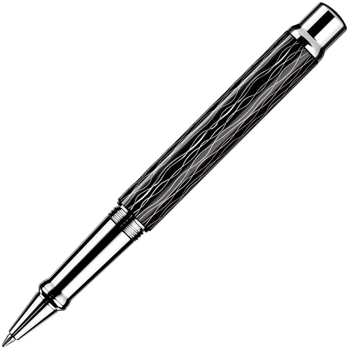 Otto Hutt, Tintenroller Design 04, Welle, Platiniert, Schwarz 1