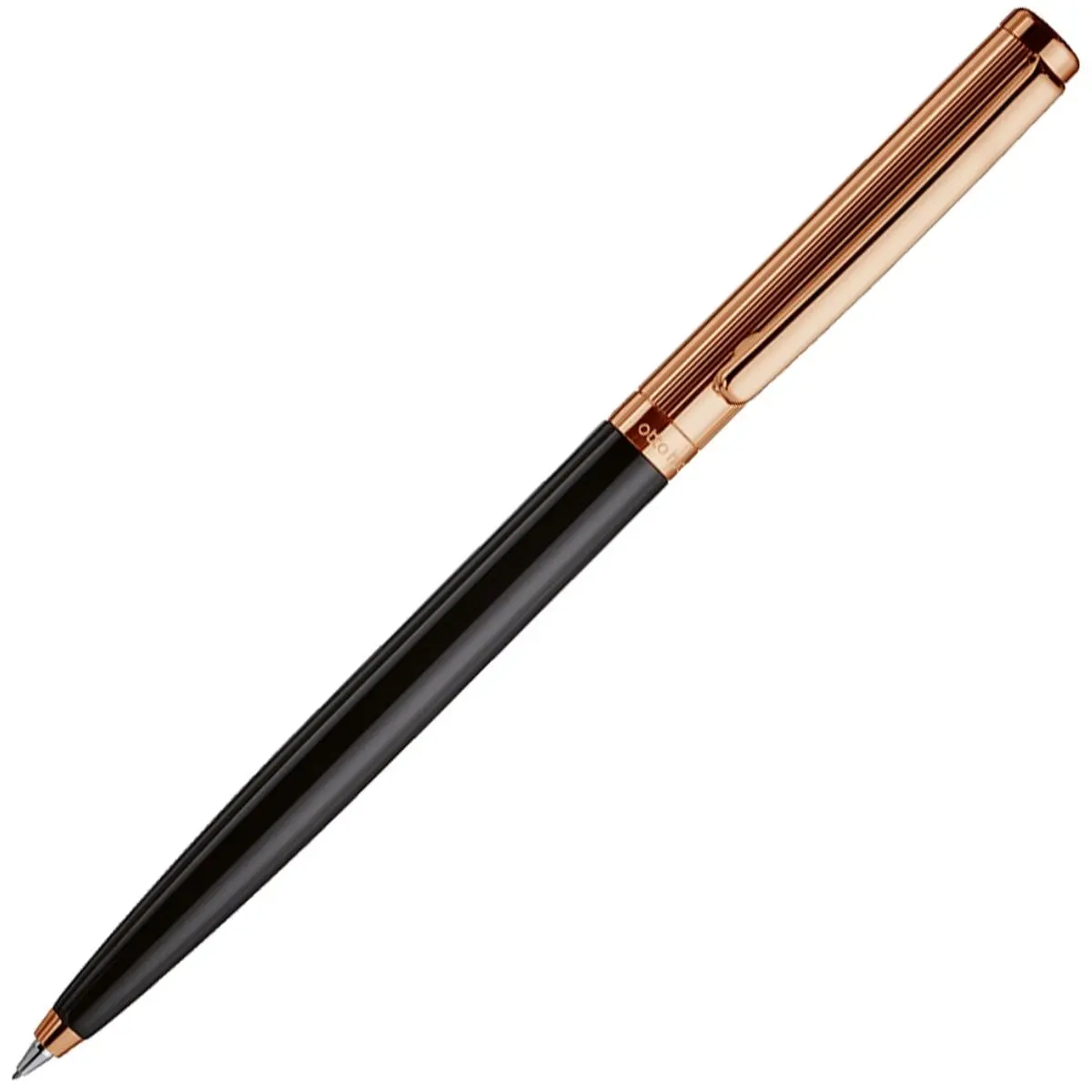 Otto Hutt, Bleistift Design 01, Streifenguilloche, Rosévergoldet, Schwarz 1