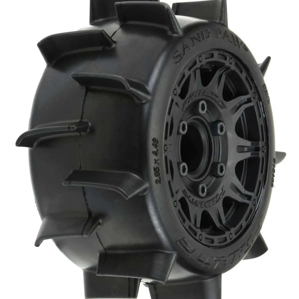 Pro-Line Sand Paw Lp 2.8" Paddle Tires Mounted On Raid Wheels (Black) 1
