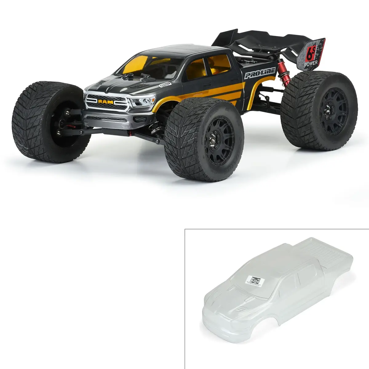 1/8 Pre-Cut 2020 Ram Rebel 1500 Clear Body: Arrma Kraton 6S 1