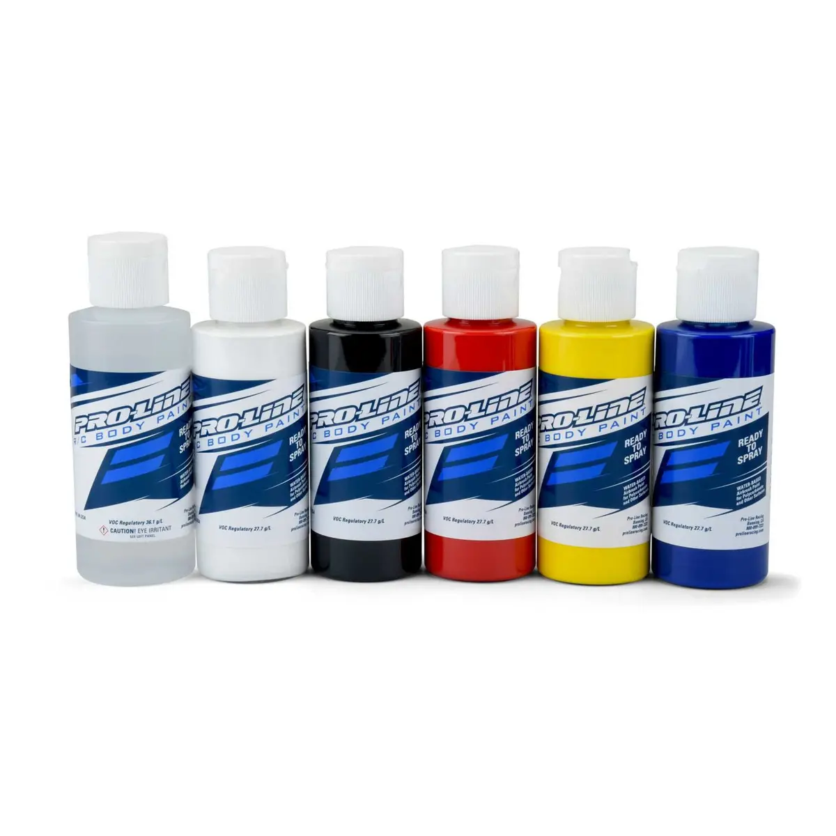 Pro-Line Rc Body Paint: Primary Color Set (Red,Wht,Blk,Rd,Ylw,Bl) 1
