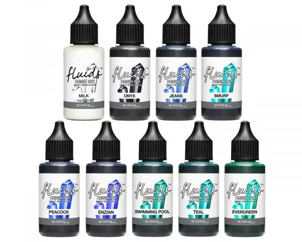 Octopus Fluids Resin Ink Set Blue 9X30 Ml Alkoholbasierte Resinfarben 1