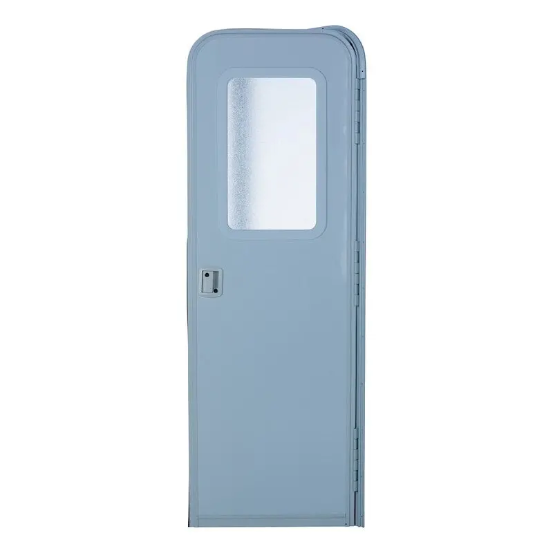 Rv Radius Entry Door - Polar White W/ Framed Window 1