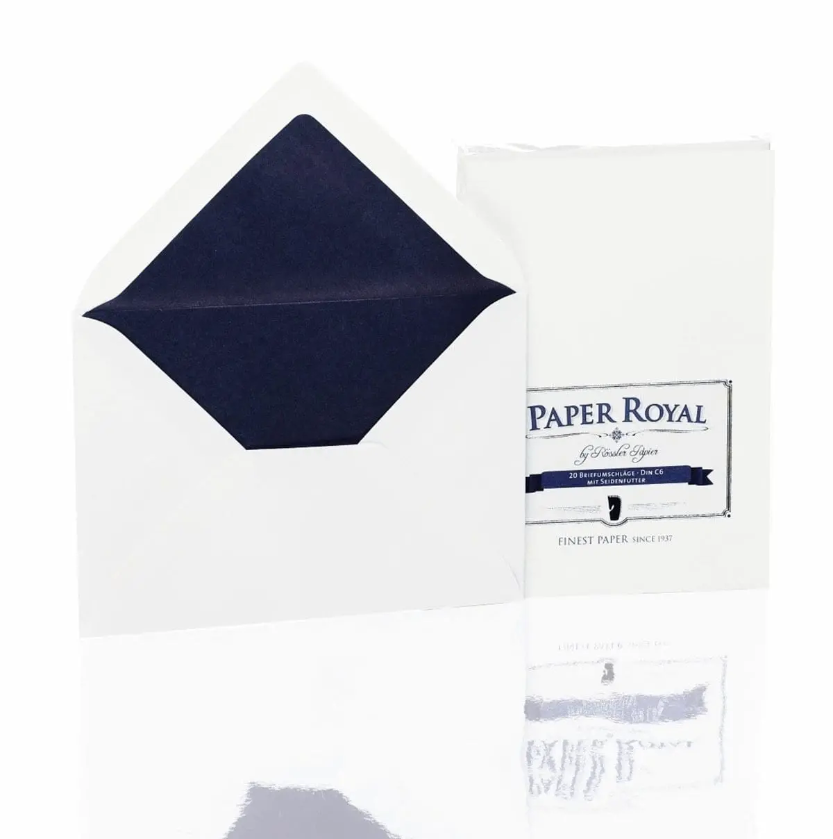 Rössler, Briefumschläge Paper Royal, C6 Weiß Gerippt Mit Seidenfutter 1
