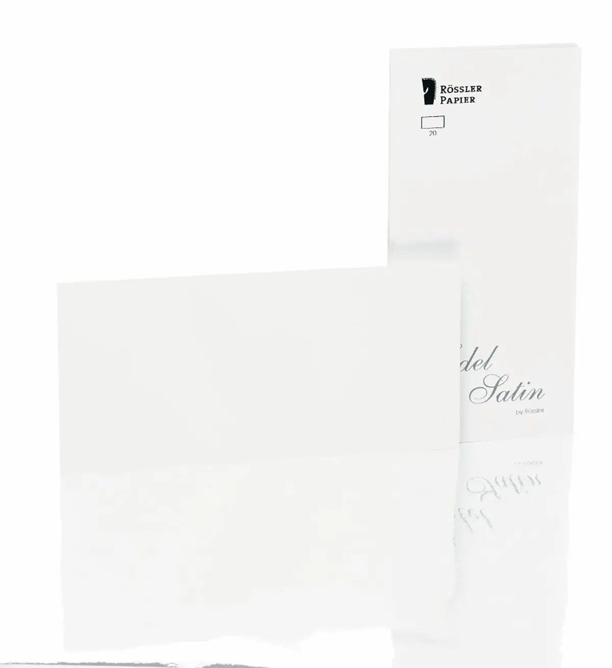 Rössler, Briefkarten Edel Satin, Dl Weiß Glatt Einzelkarten 1