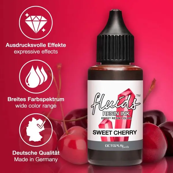 Octopus Fluids Resin Ink Sweet Cherry Transparentes Rot 2