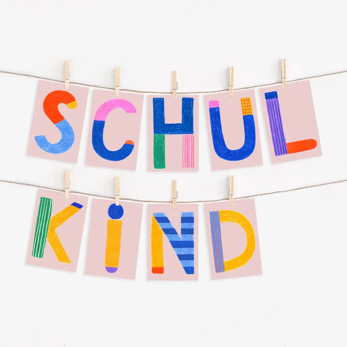 Abc Karten Schriftzug *Schulkind* 1