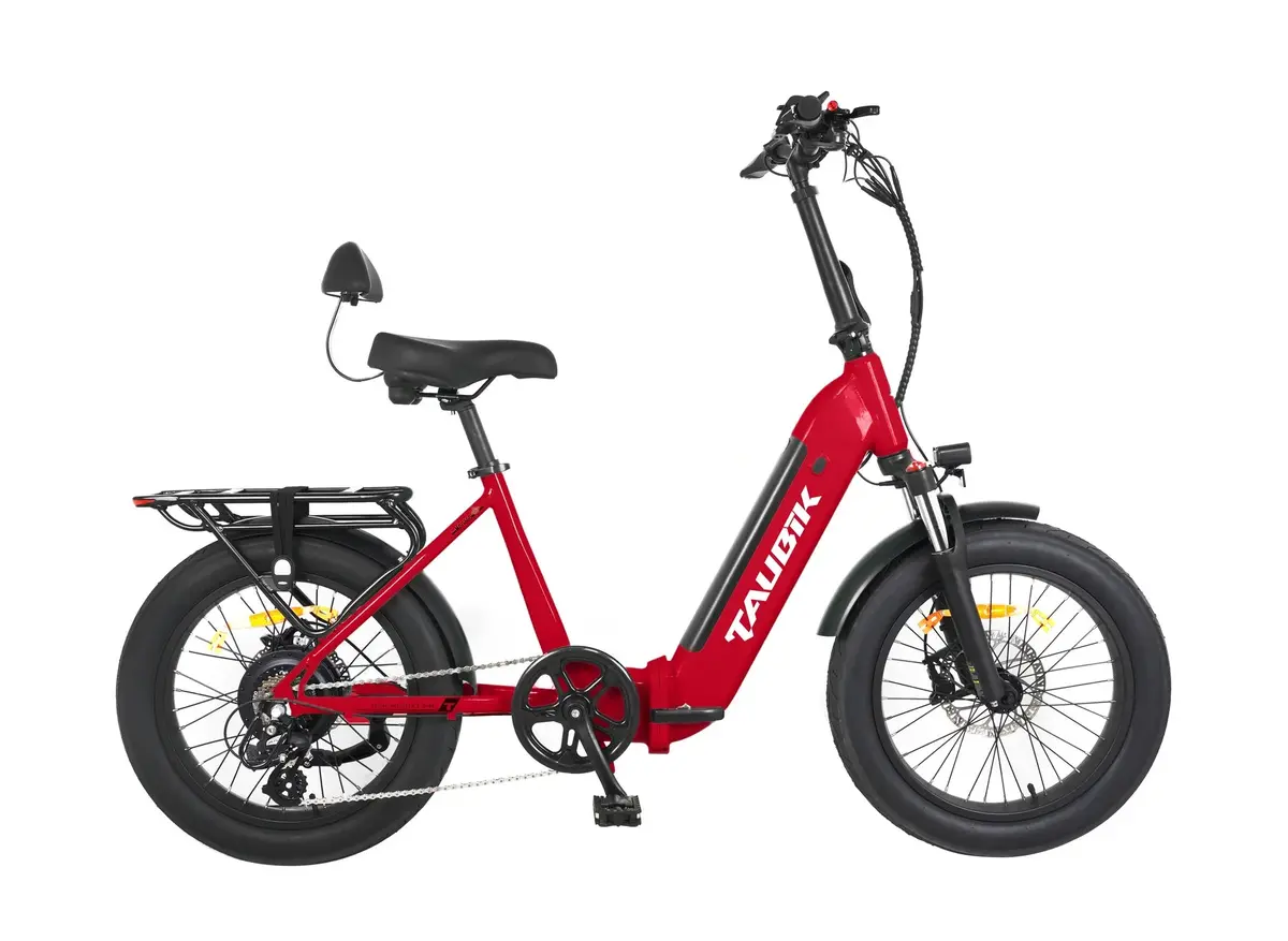 Taubik Monaco S Folding Electric Bike 20" Step-Through (Lava Red) 1