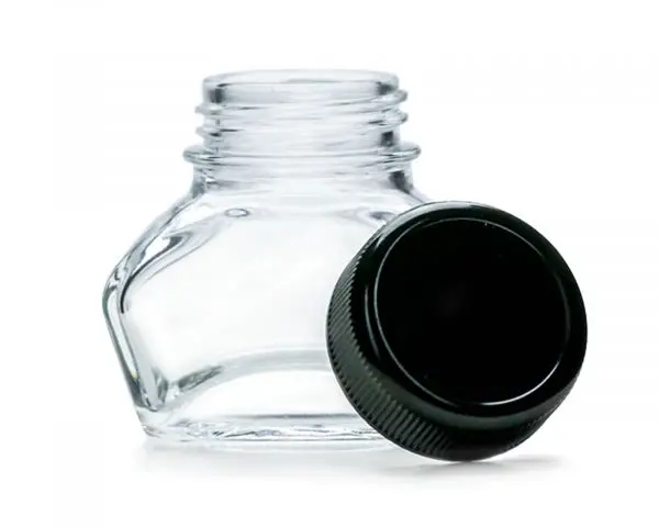 Octopus Tintenglas Schmuckglas 30 Ml Klar Mit Schwarzem Schraubverschluss 1