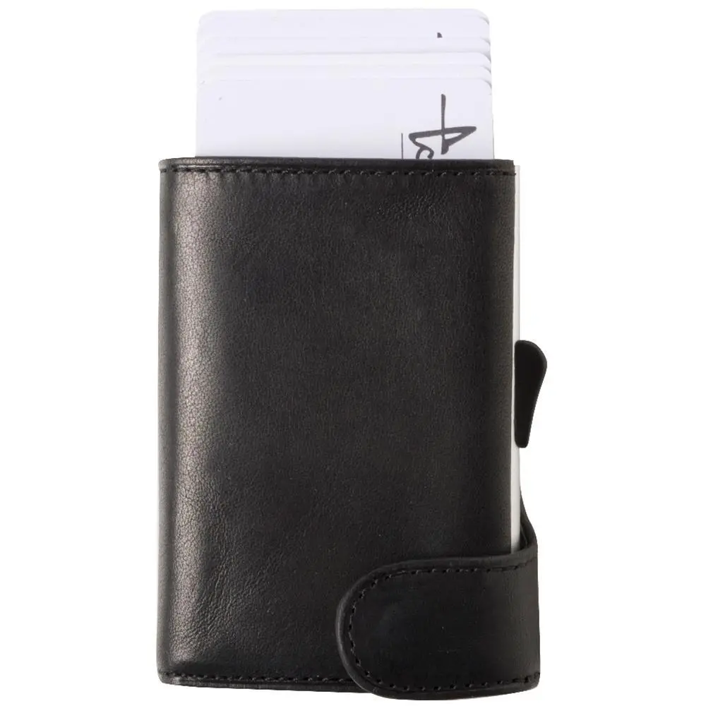 Tony Perotti, Kreditkartenhalter Vegetale, Kreditkartenetui Aluminium Slim Mit Papiergeld Fach, Schwarz 1