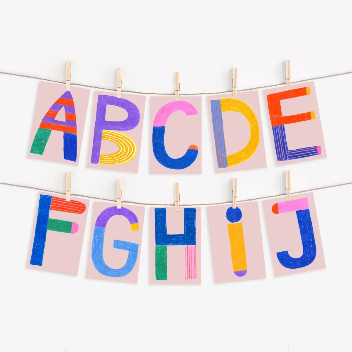 Abc Karten Set *Color Block Buchstaben* 1