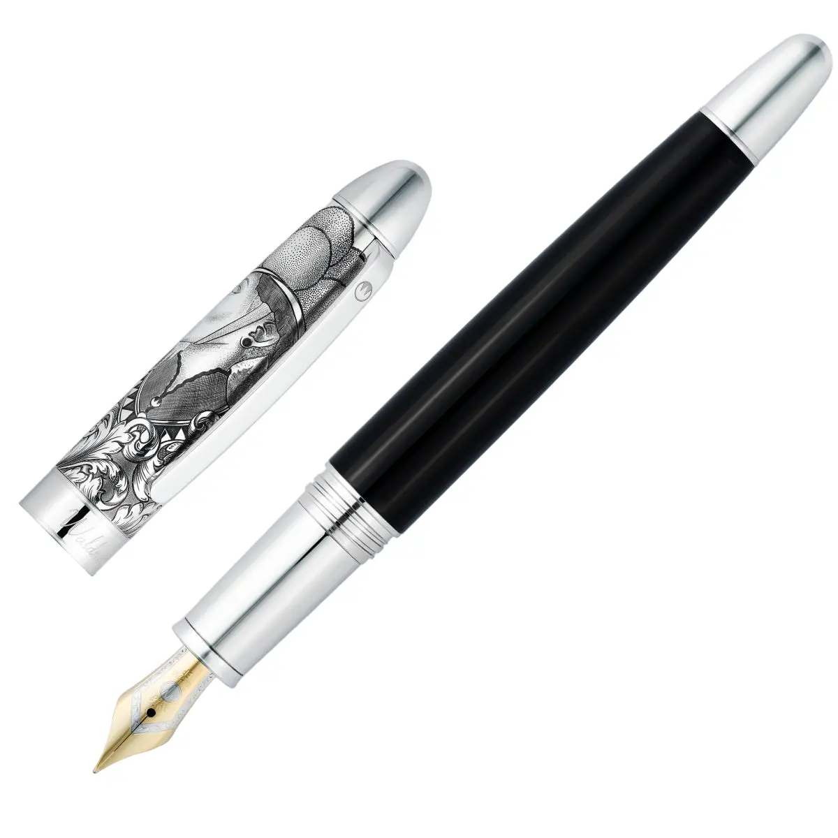 Waldmann Füller Legacy One Silber, 18Kt, Schwarz 1