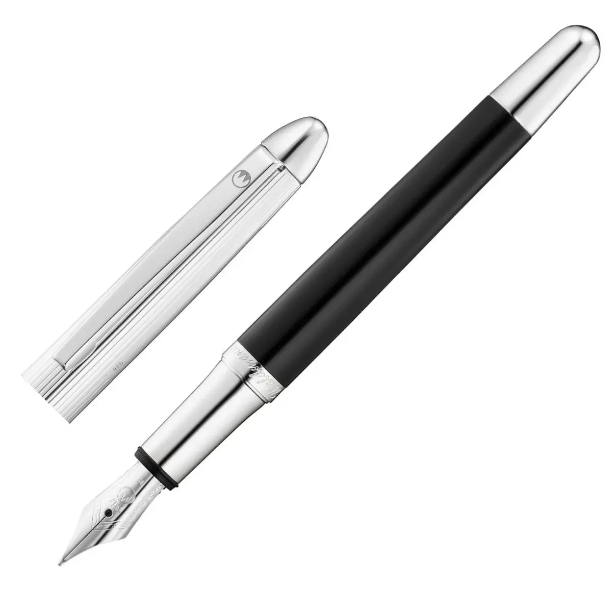 Waldmann, Pocket Füller, Linien, Lackiert, Schwarz 1