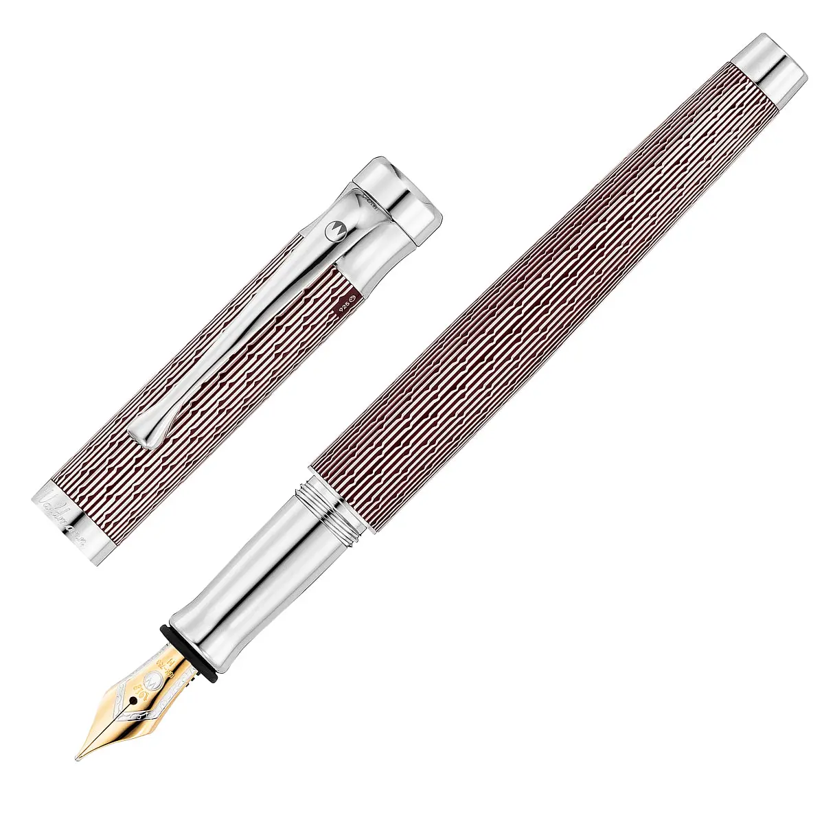 Waldmann, Füller Tango, Imagination, Guillochiert, 18K Feder, Burgundrot 1