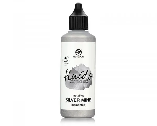 Octopus Fluids Alcohol Ink Metallics Alcohol Ink Silver Mine 100 Ml Silber 1