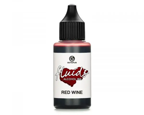 Octopus Fluids Alkoholtinte Für Fluid Art/Resin Alcohol Inks (Basic) Red Wine Rot 1
