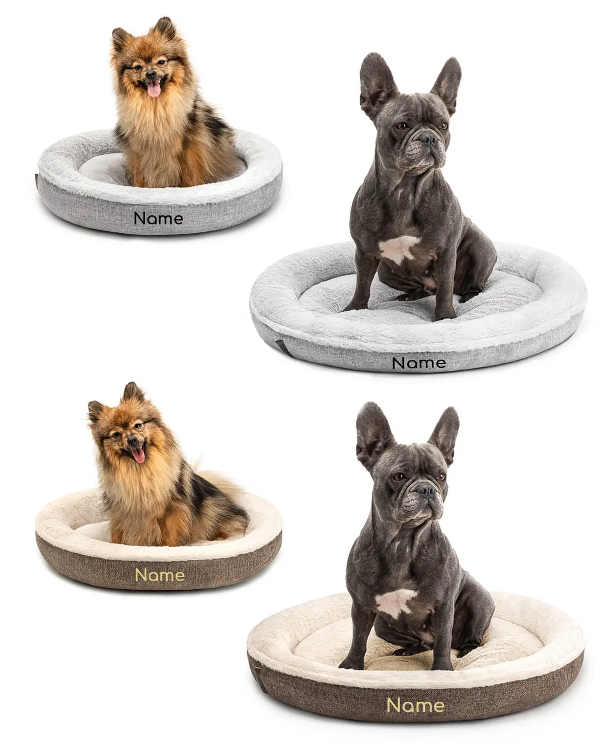 Rundes Heimtierbett, Personalisiert 1