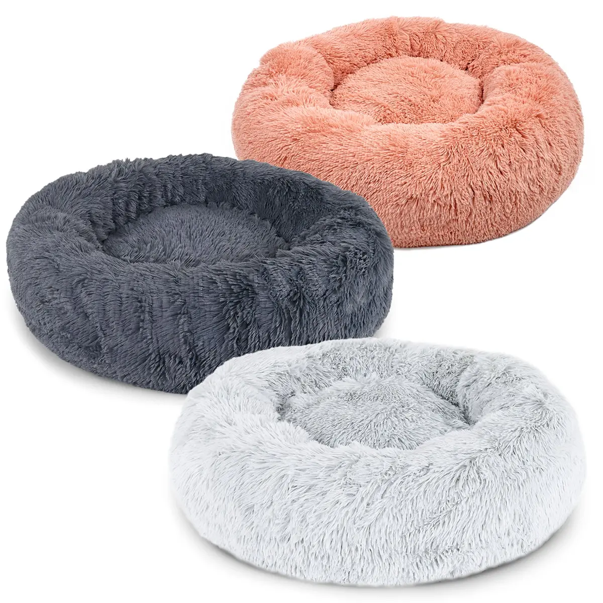 Rundes Katzenbett In Donutform Aus Plüsch 1