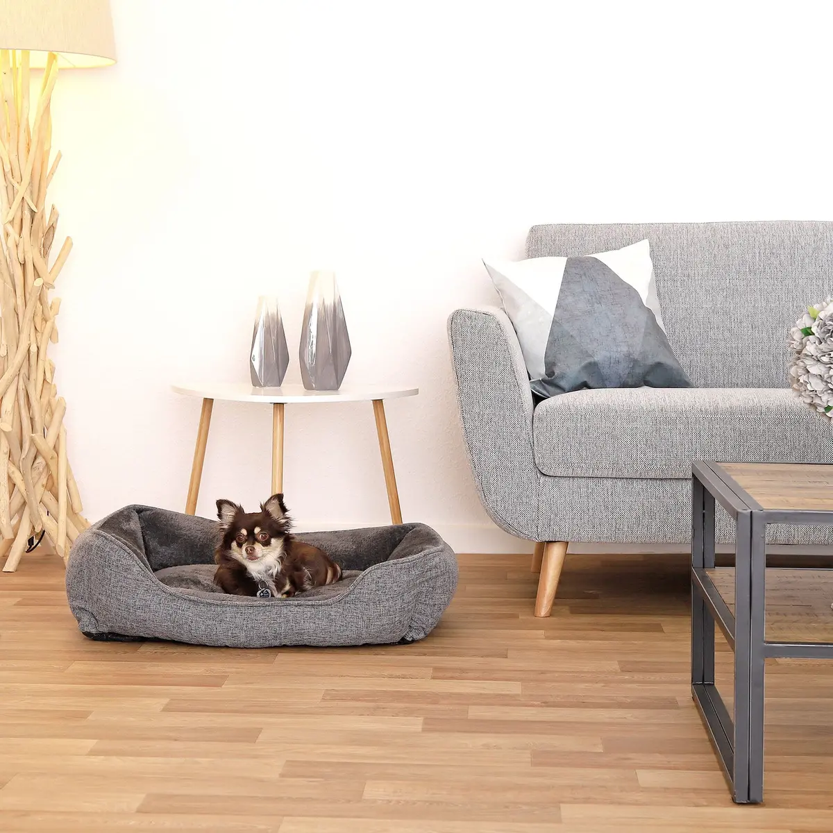 Meliertes Hundebett Mit Abnehmbarem Bezug 4