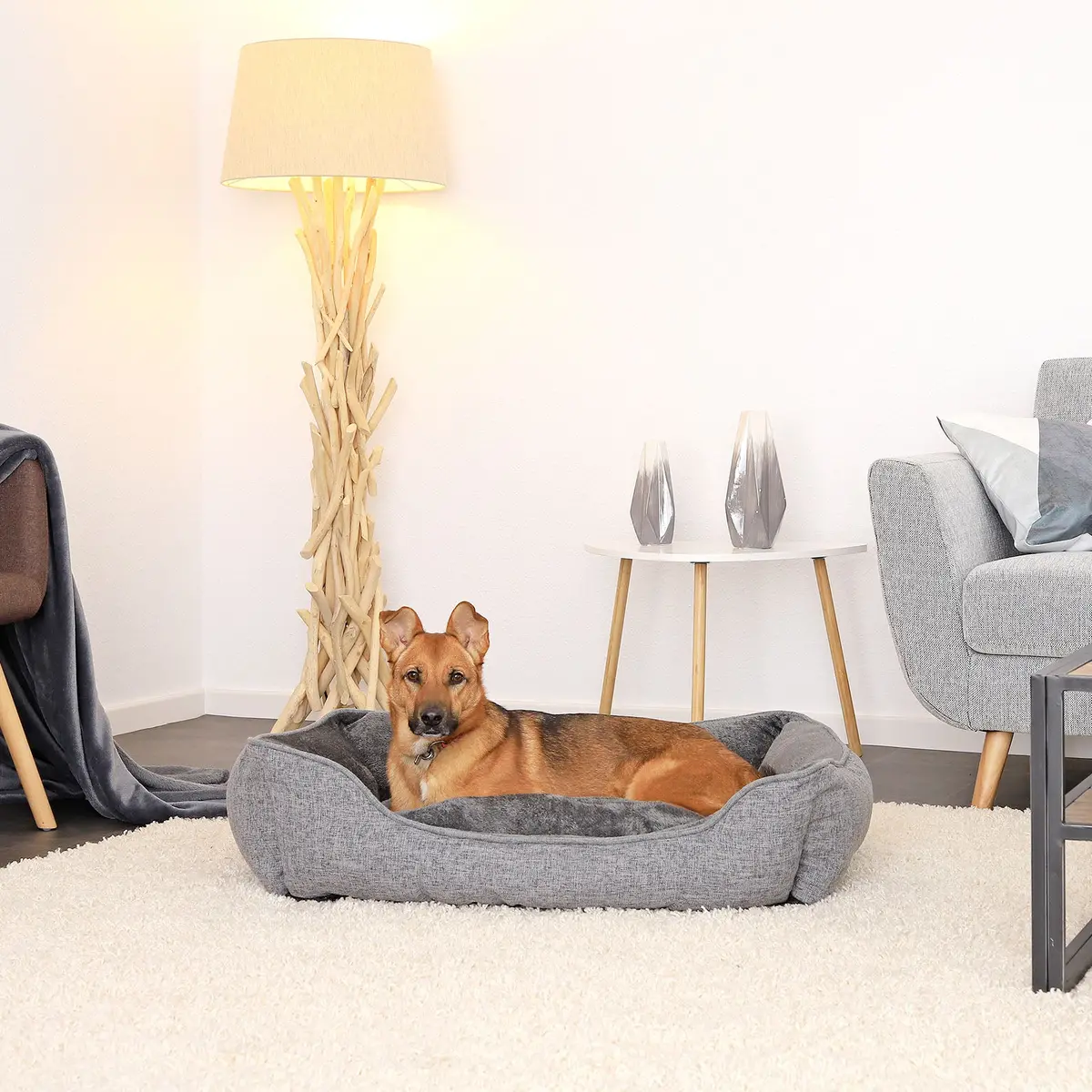 Meliertes Hundebett Mit Abnehmbarem Bezug 5
