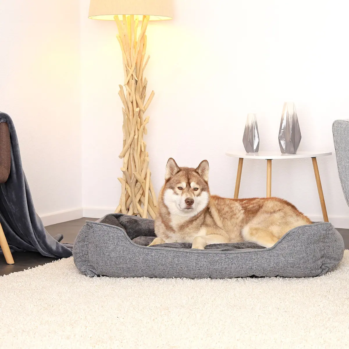 Meliertes Hundebett Mit Abnehmbarem Bezug 6