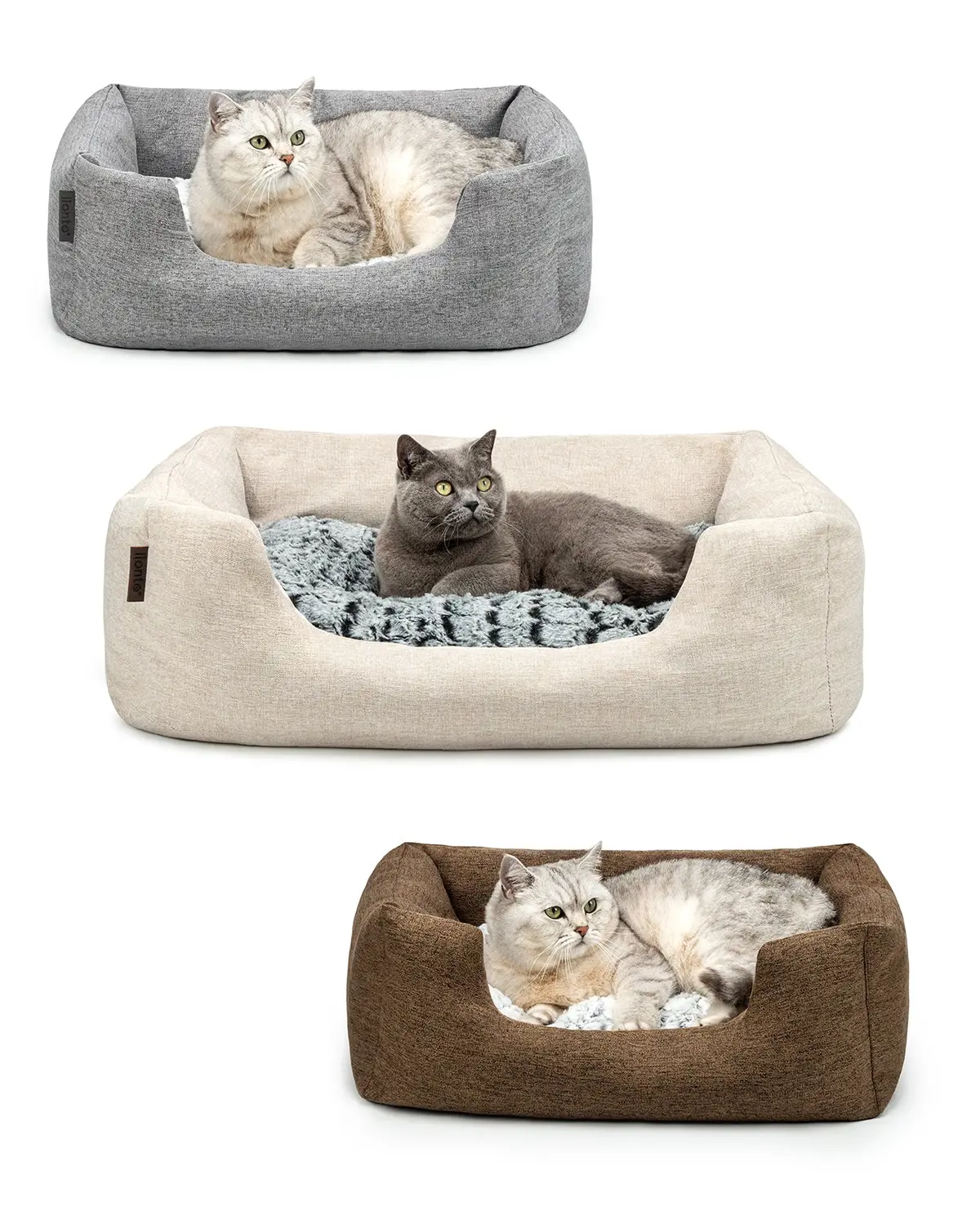 Katzenbett Mit Wendekissen & Meliertem Außenstoff 1