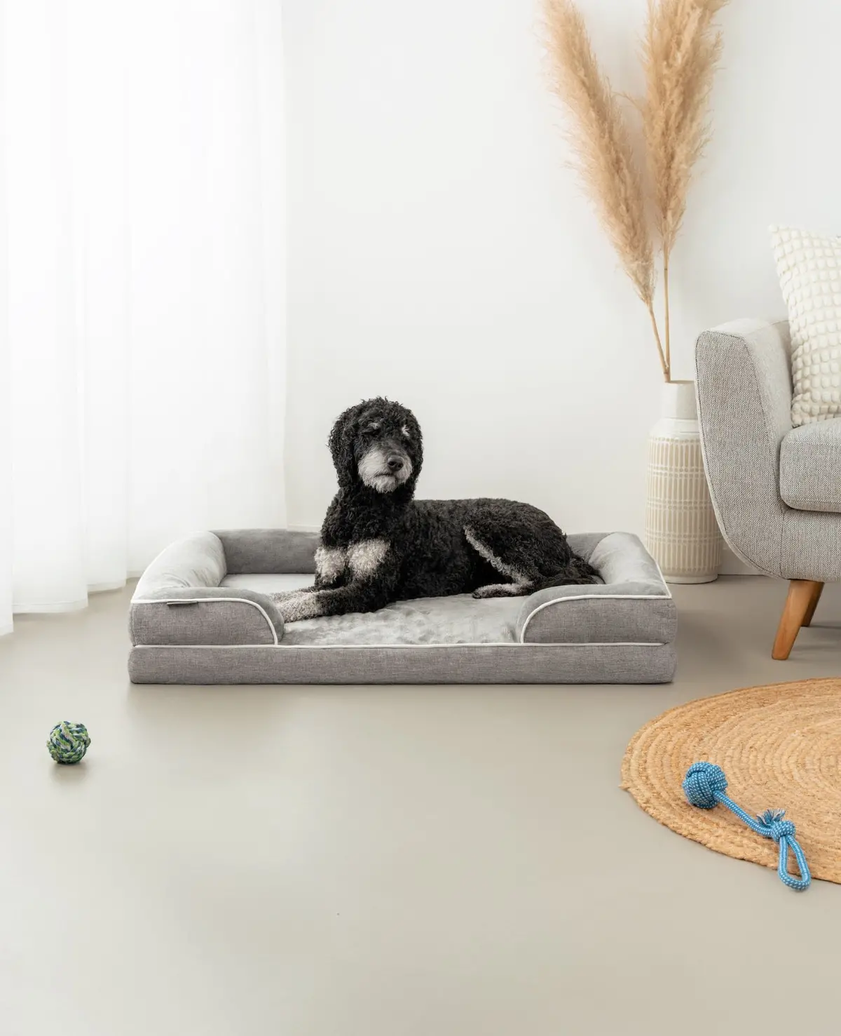 Orthopädisches Hundebett Mit Erhöhtem Rand, Rutschfest 3