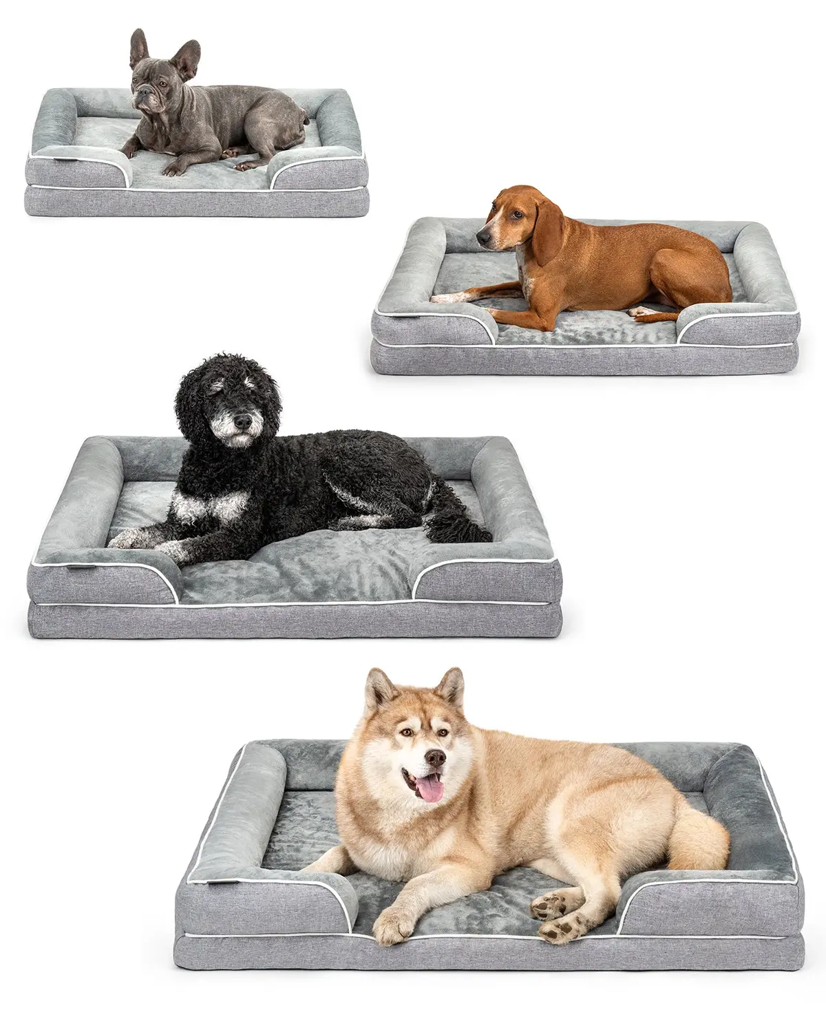 Orthopädisches Hundebett Mit Erhöhtem Rand, Rutschfest 1